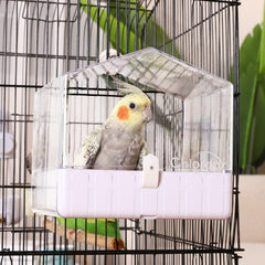 Colorday Bird Bath attached outside the cage for easy cleaning.
