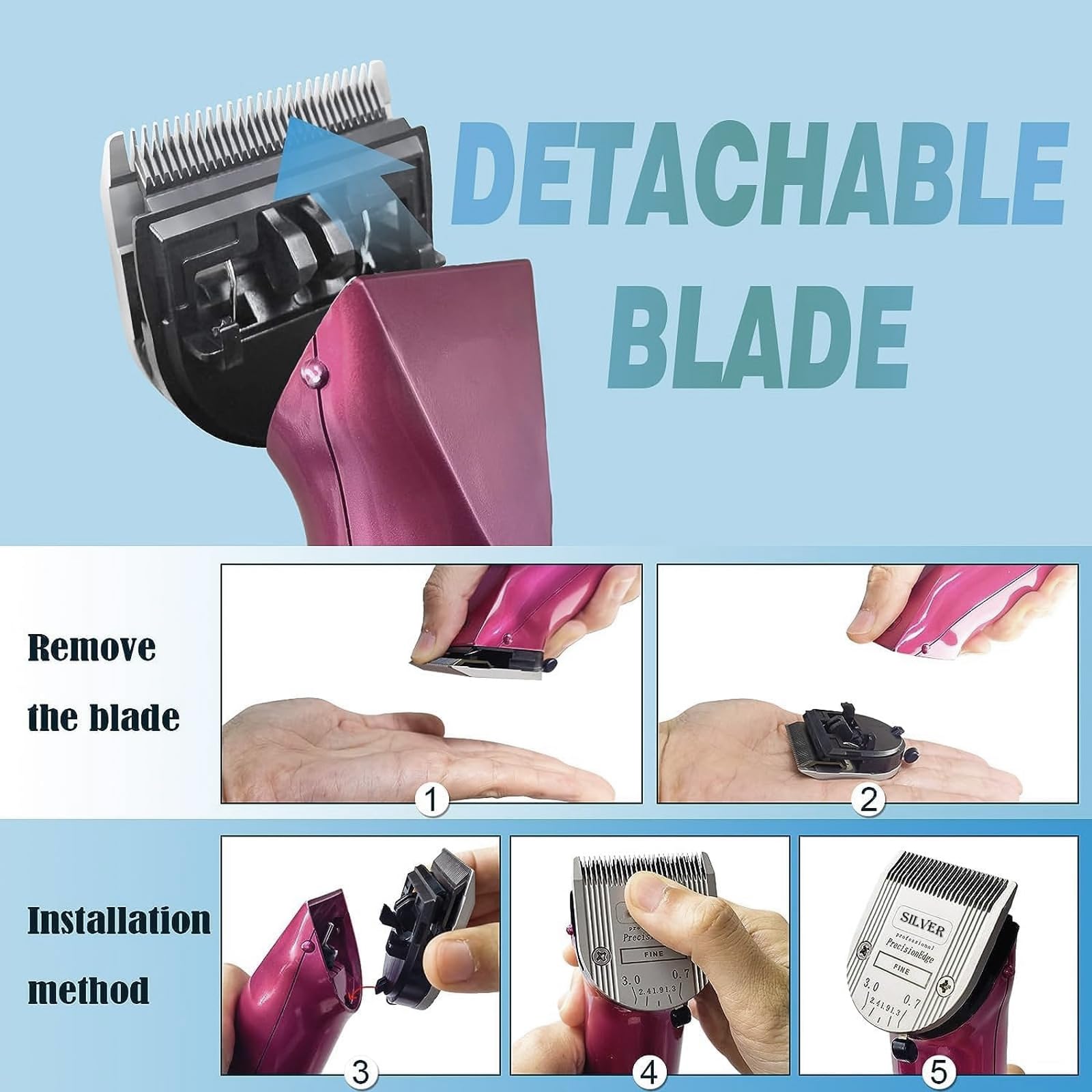 Colorski blades with simple handling for smooth grooming control