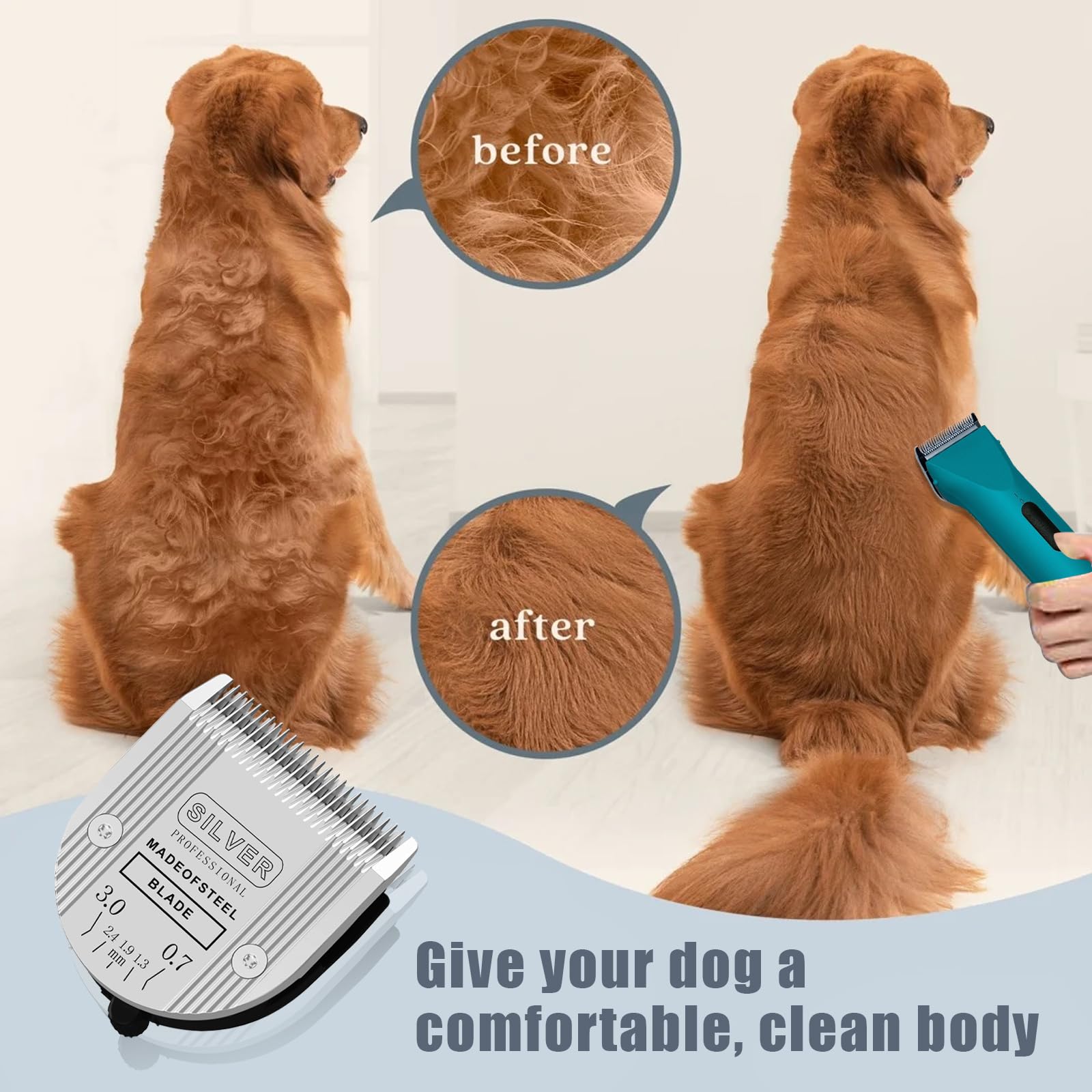 Colorski blades fit professional animal clippers for flexible grooming options