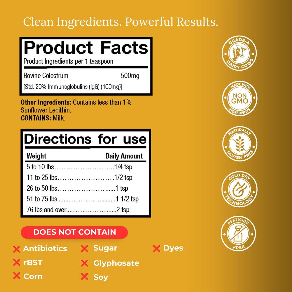 Colostrum-LD immunoglobulins 25 percent graphic emphasizes potential immune benefits.