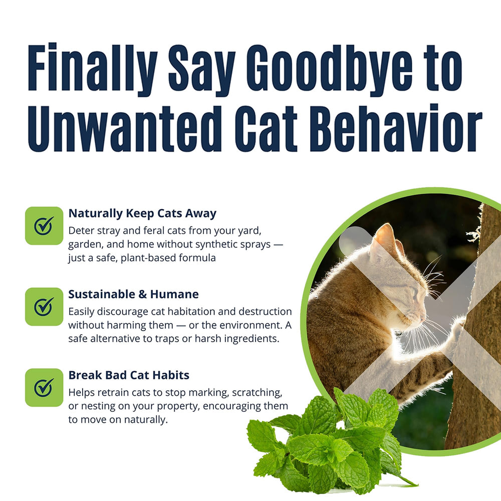 Colton's Naturals Cat Repellent Spray creates a perimeter barrier to deter cats.