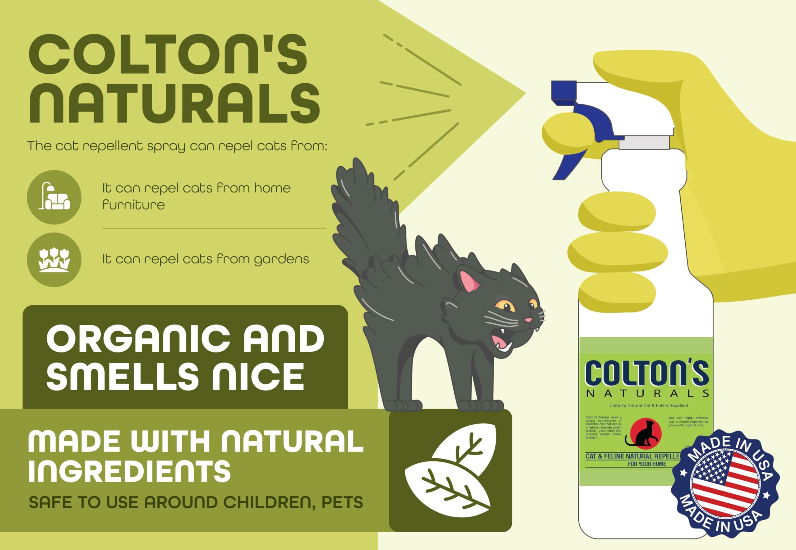 Colton's Naturals heavy-application near deck openings deters intruding cats.
