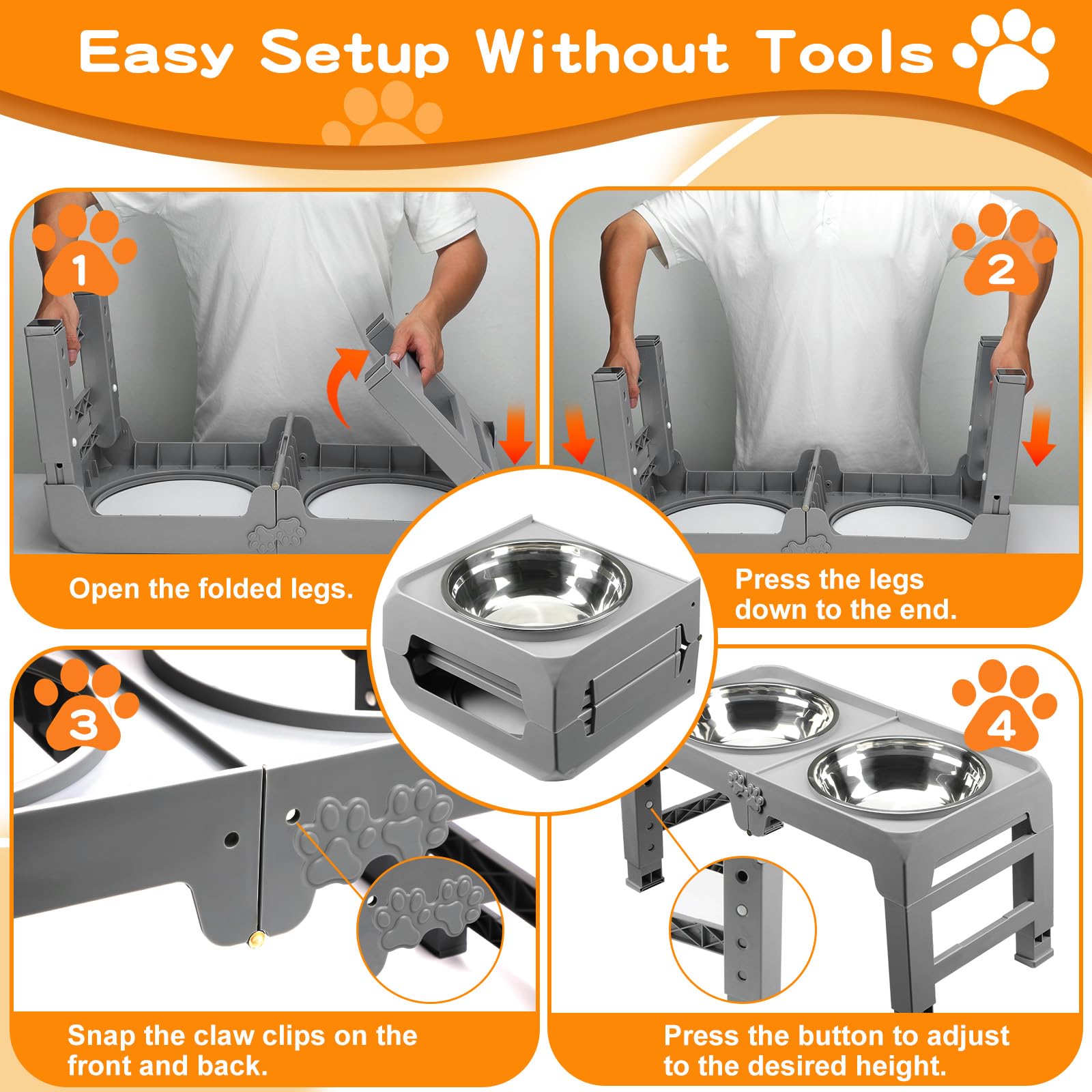 COMESOON BPA-free and rust-resistant bowls maintain safe meals for pets.