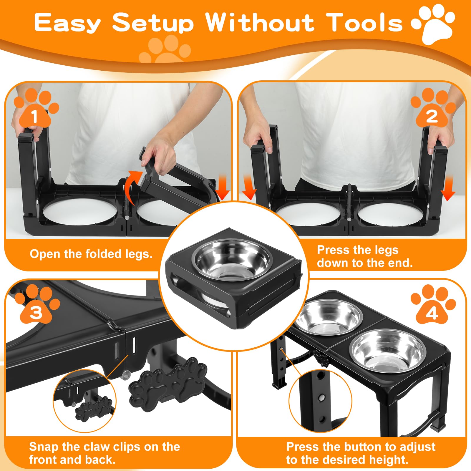 BPA-free stainless steel bowls on COMESOON feeder for safe meals.