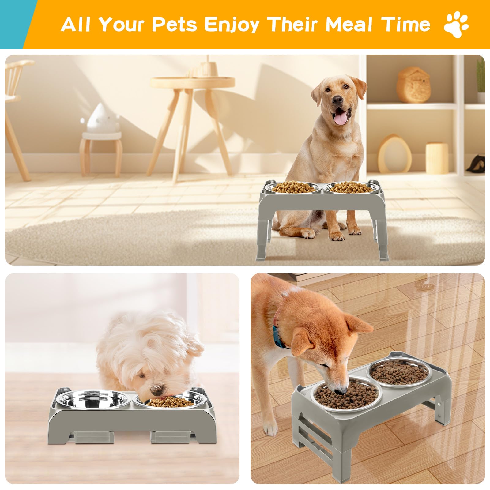 COMESOON raised-edge stand makes bowl removal easier and safer