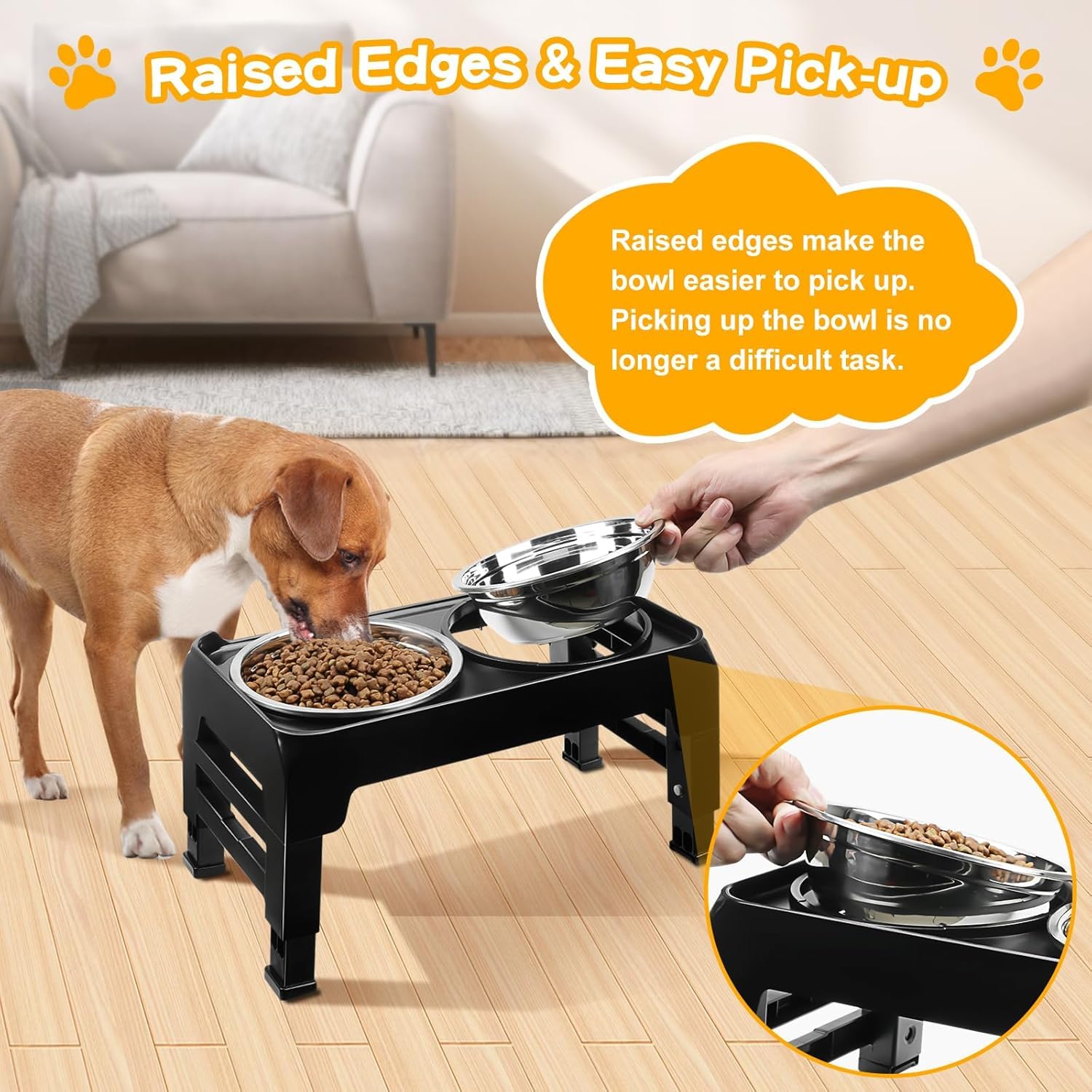 COMESOON raised edge design helps easy bowl pickup and reduces spills