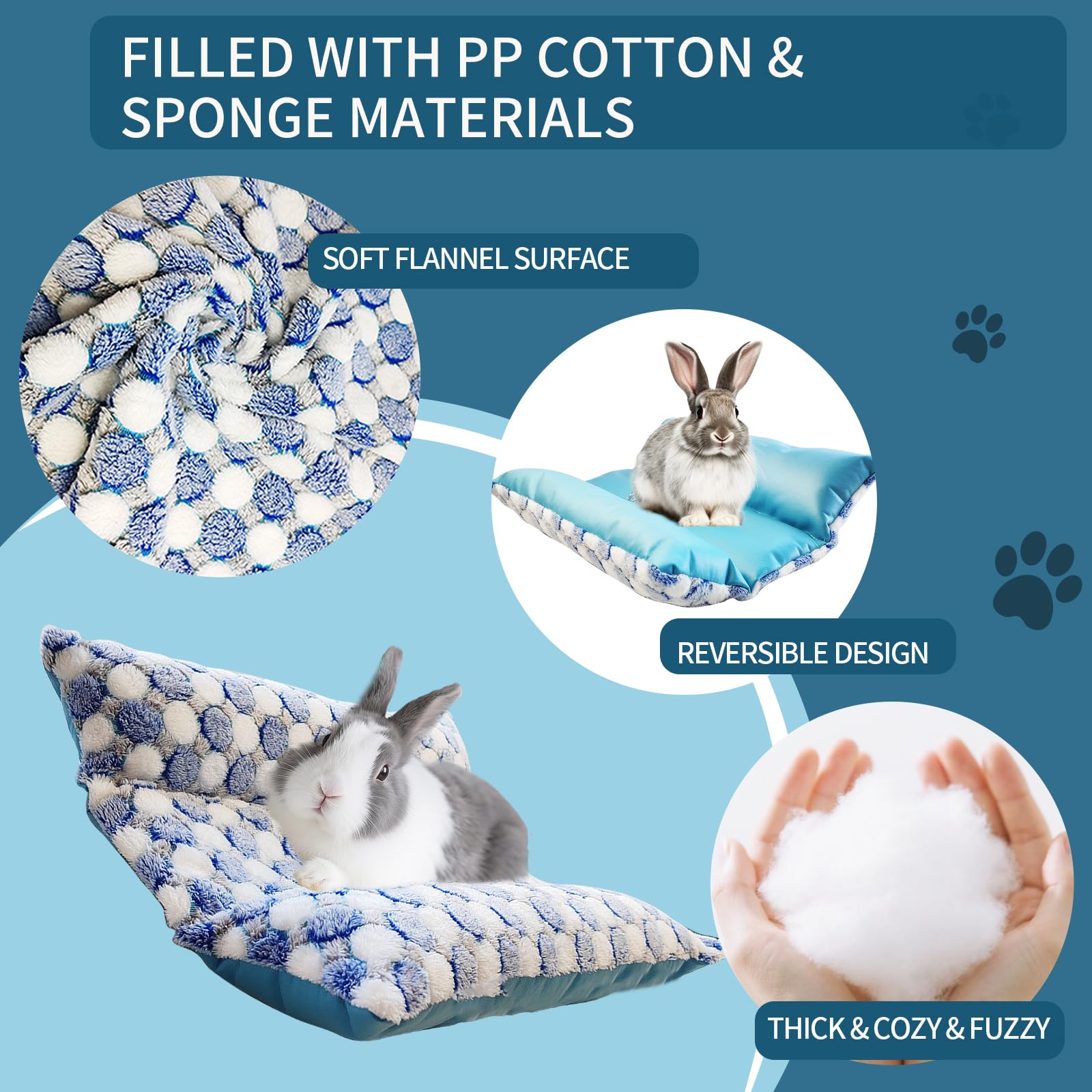 Comfisit rabbit bed 17 by 15 inch size fits small pets comfortably.