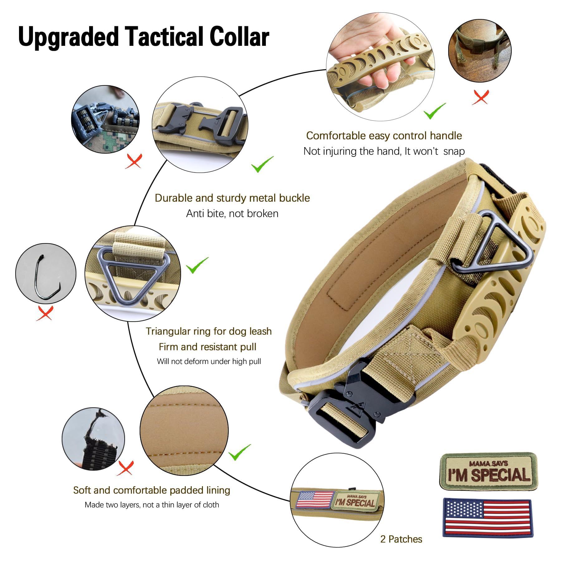 Comfluxe MOLLE attachments on a collar for added gear during training or service