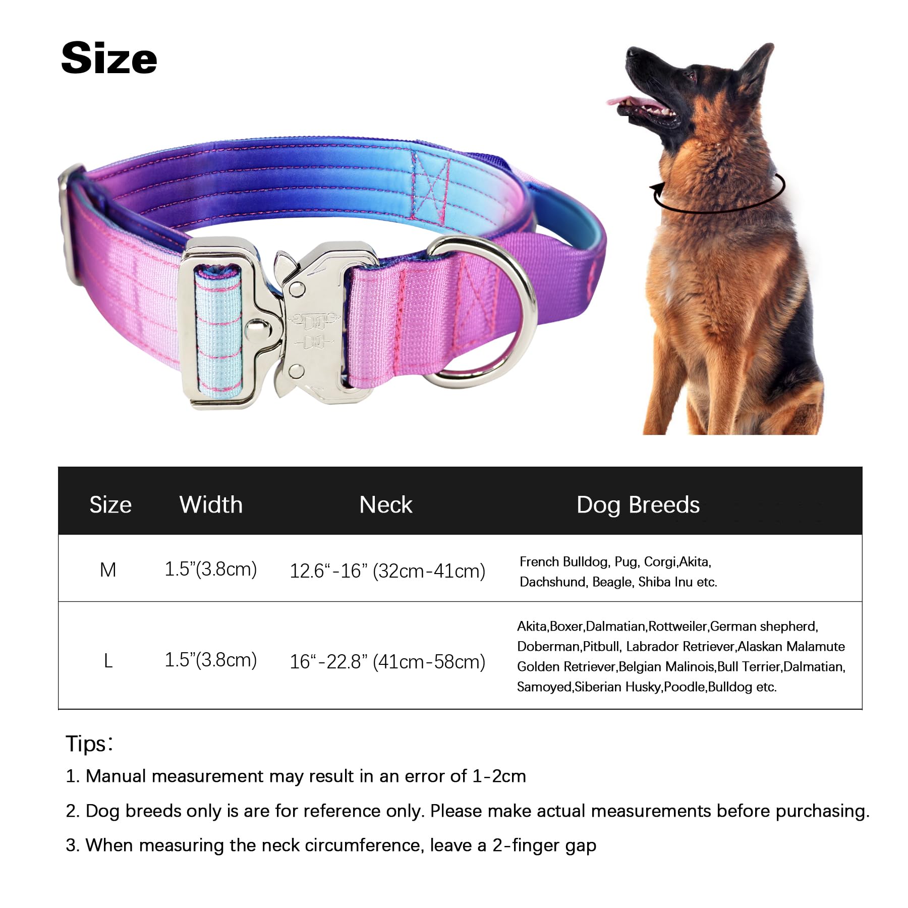 Gradient blue Comfluxe collar enhances safety while standing out in crowds.