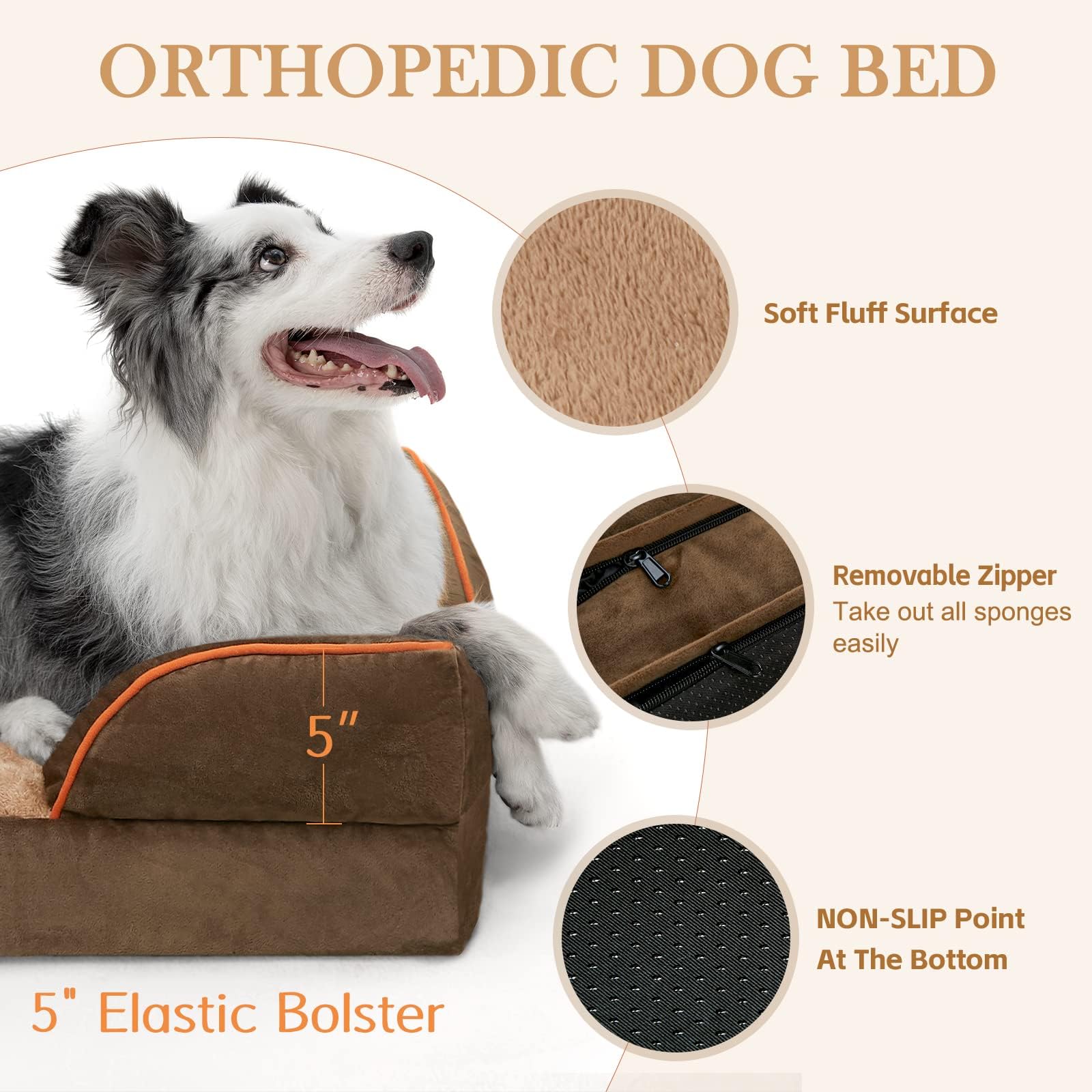 CertiPUR-US egg crate foam contours to a dog's body for comfort.