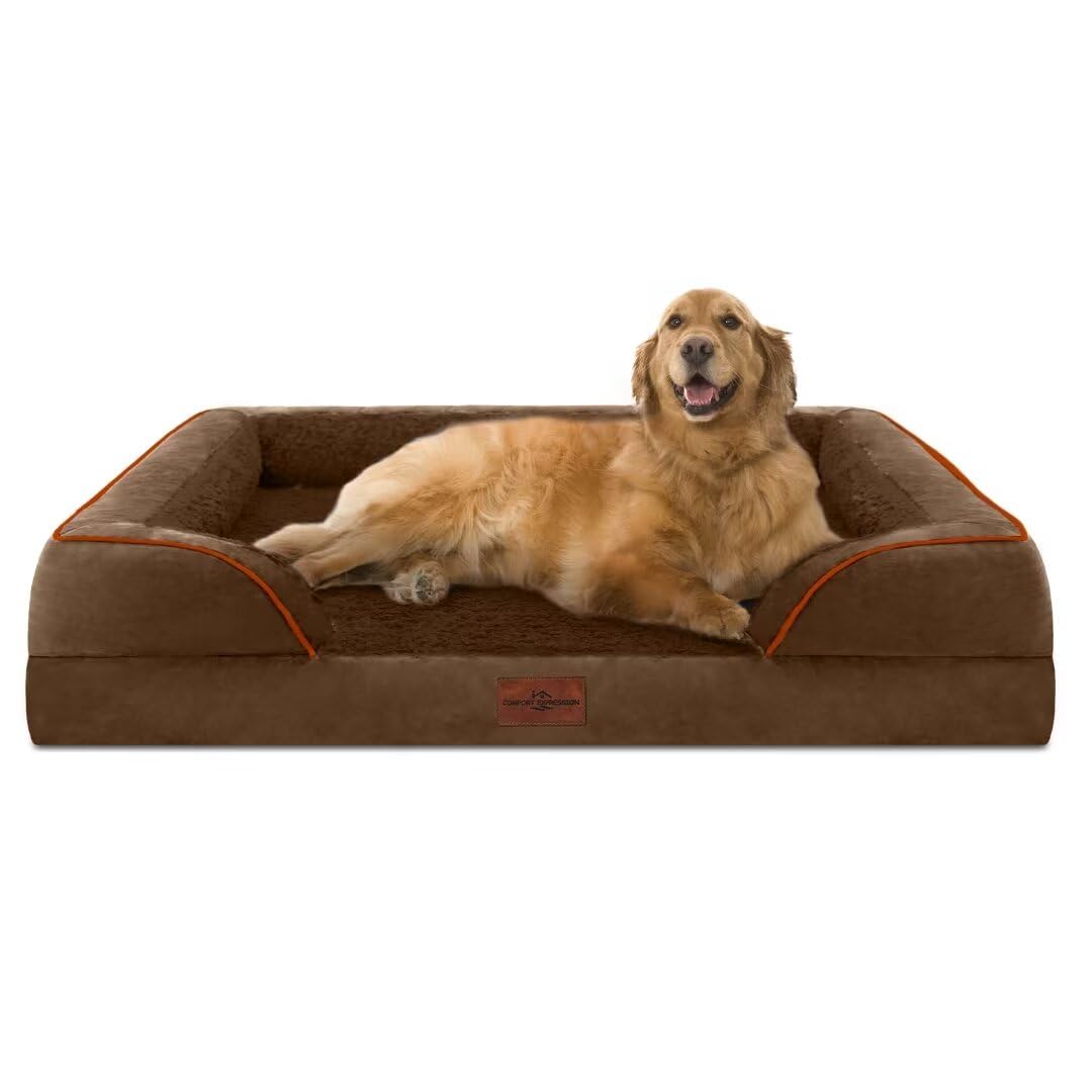 Comfort Expression orthopedic dog bed front view with spacious 42x30 inch area