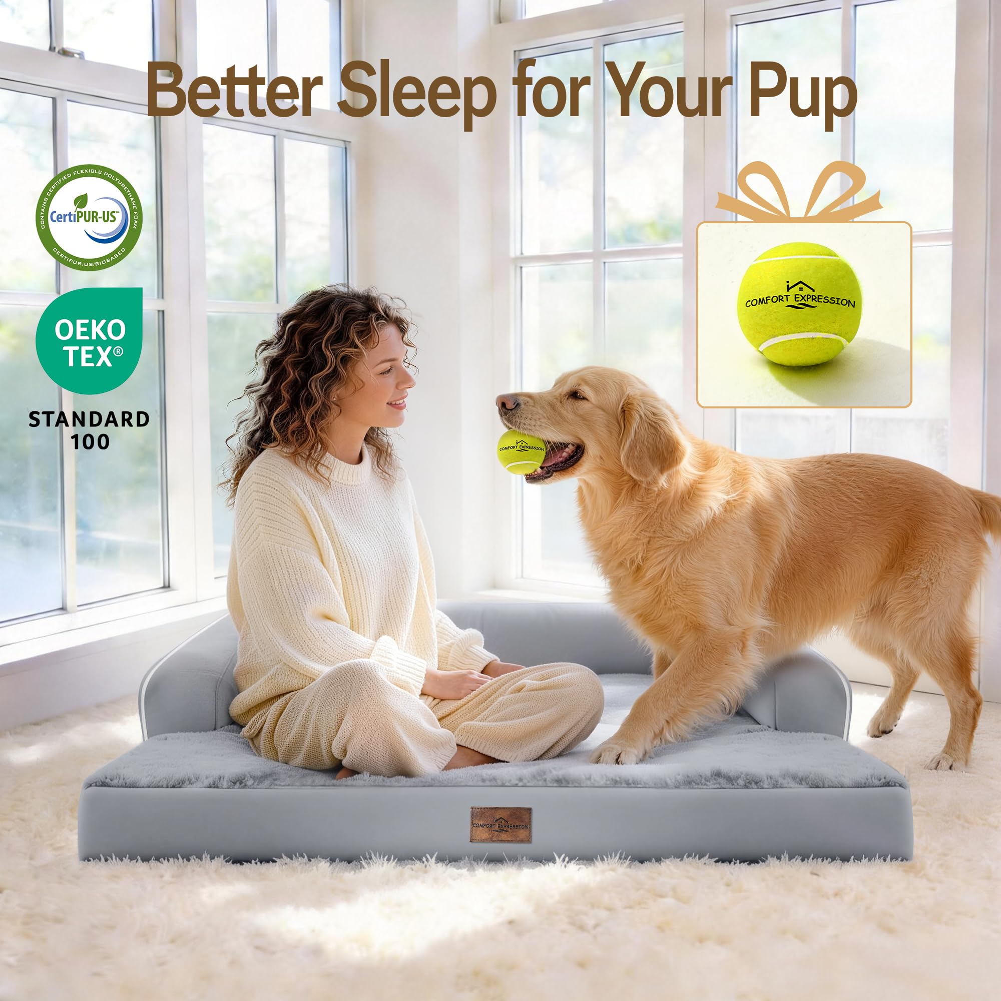 Comfort Expression egg-crate memory foam distributes weight for balanced support