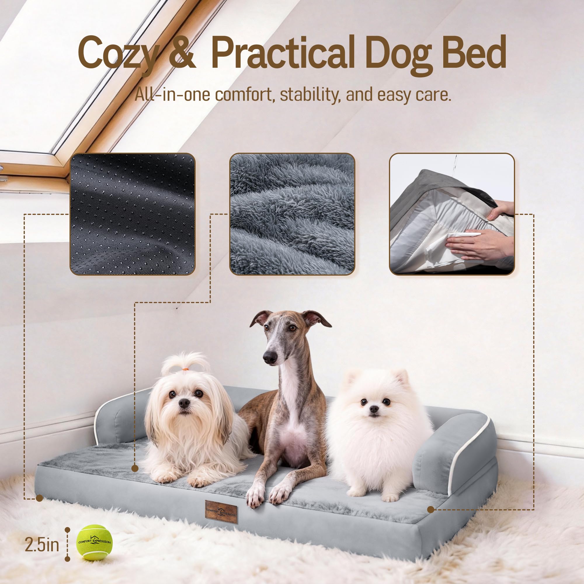 Comfort Expression bolster cushions cradle the head and body for secure naps