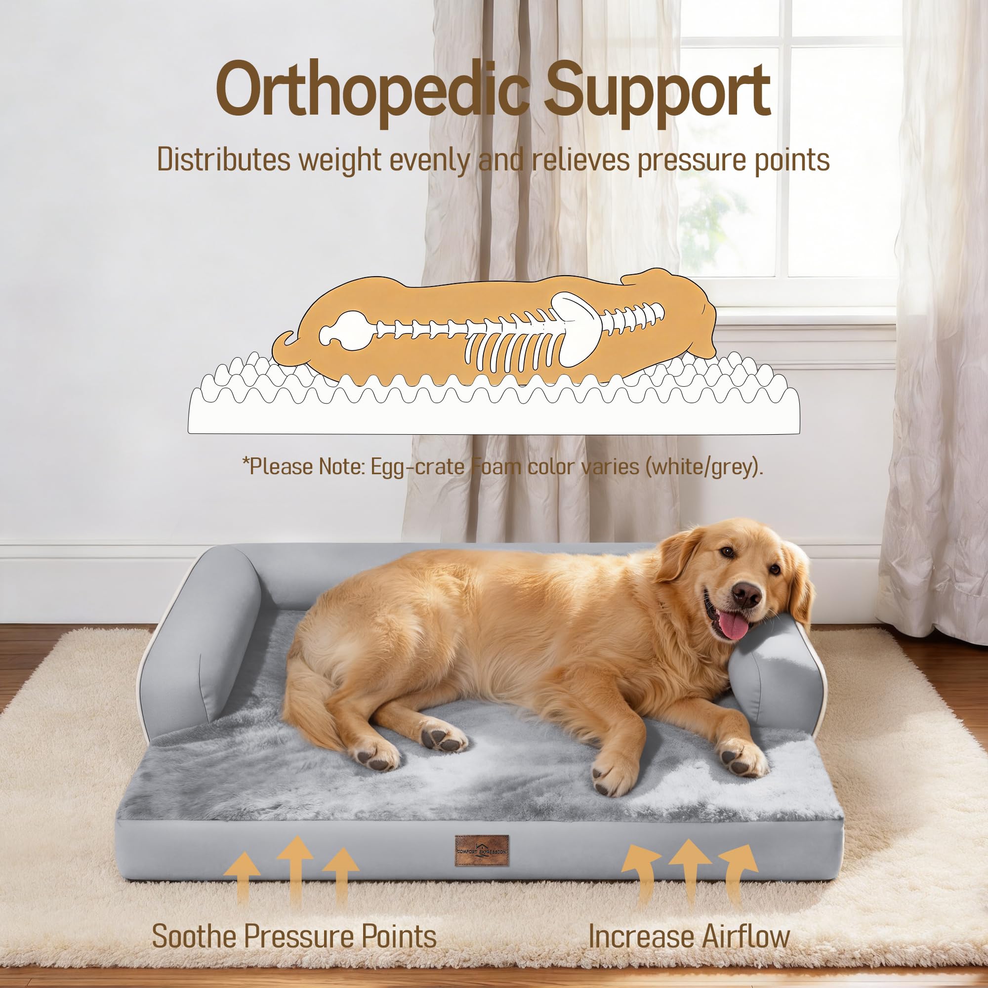 Comfort Expression waterproof lining protects foam from spills and moisture