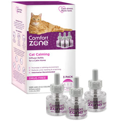 Comfort Zone cat calming diffuser refill 3-pack visible in packaging for calm home life