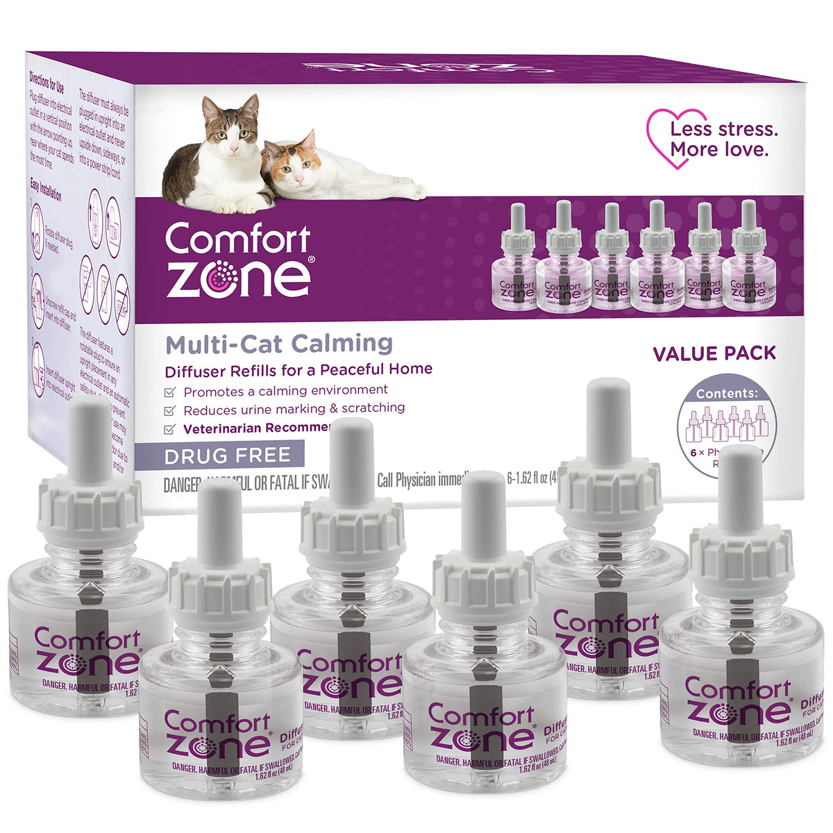 Comfort Zone multi-cat refill pack delivering 30 days of calm in shared spaces.