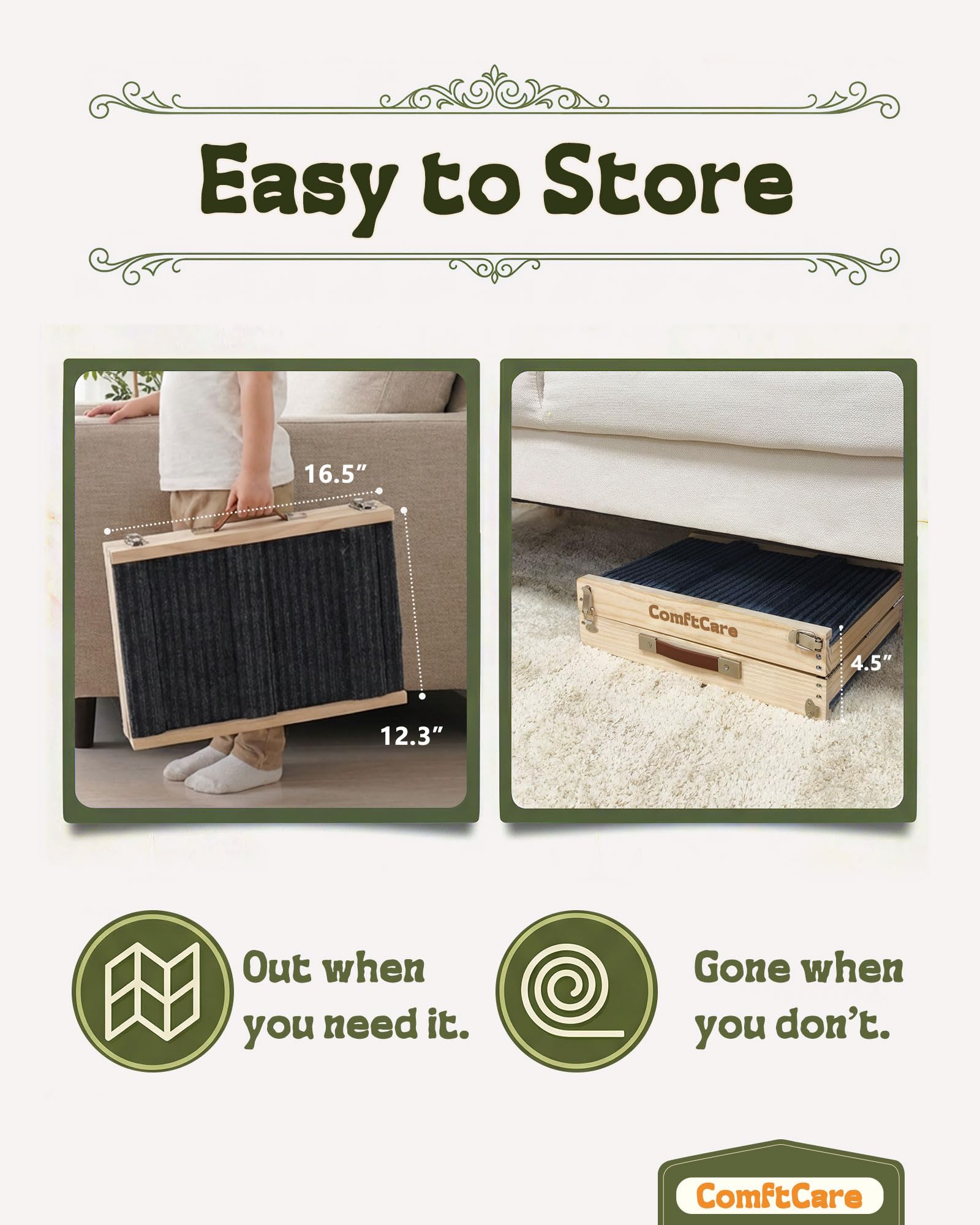 Comftcare dog ramp easy daily-use supports routine access to beds and couches