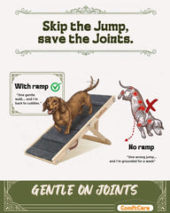 Comftcare dog ramp non-slip surface provides secure footing