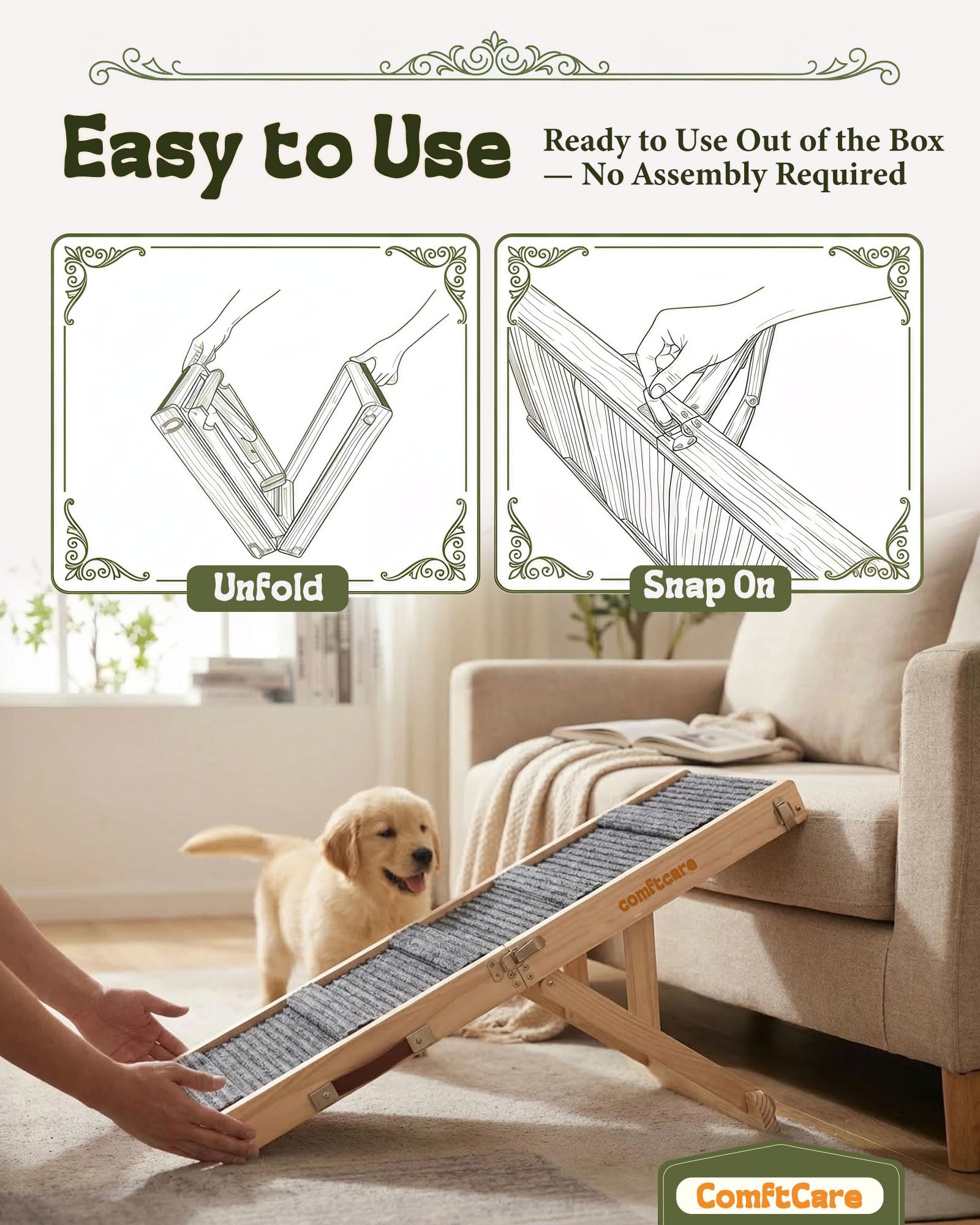 Comftcare dog ramp small-dogs up to 35 lbs suitable for Chihuahuas