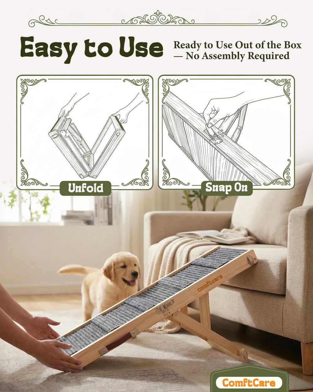 Comftcare dog ramp small-dogs up to 35 lbs suitable for Chihuahuas
