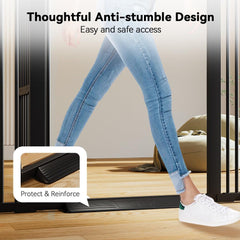 COMOMY double-locking mechanism showing secure adult-friendly gate