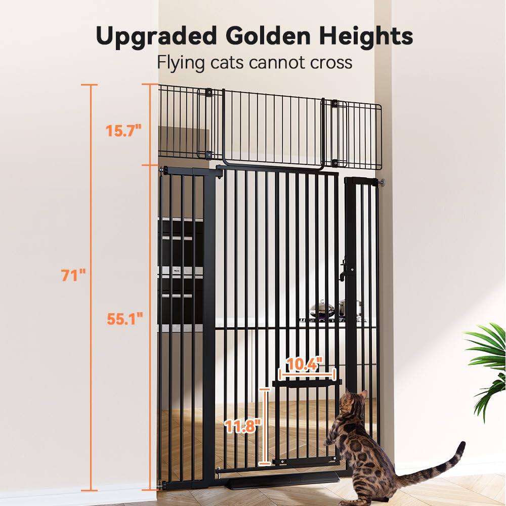 Close-up of narrow 1.37 inch gaps on COMOMY gate for safety