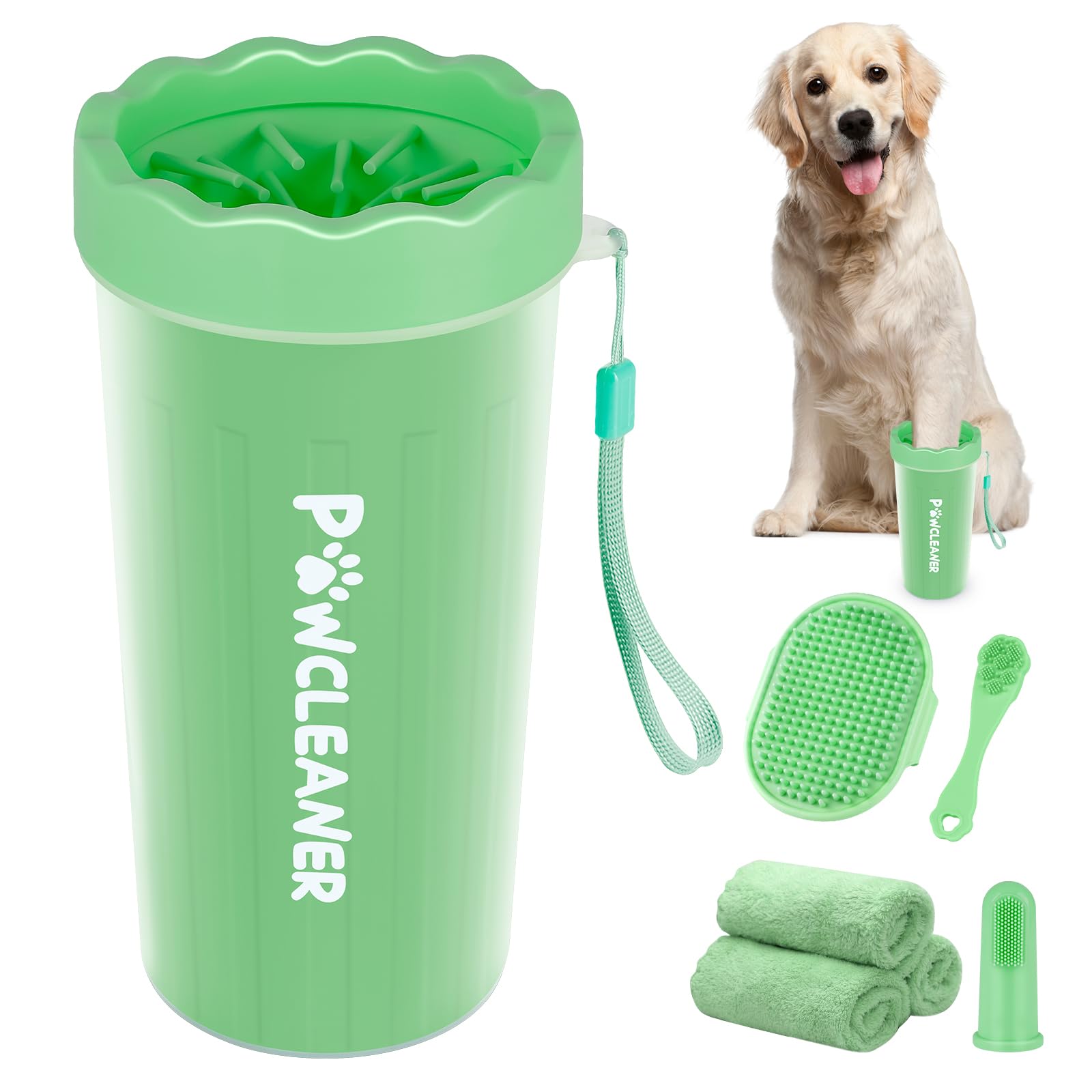 Comotech 7-in-1 paw cleaner large front view showing compact design for muddy paws