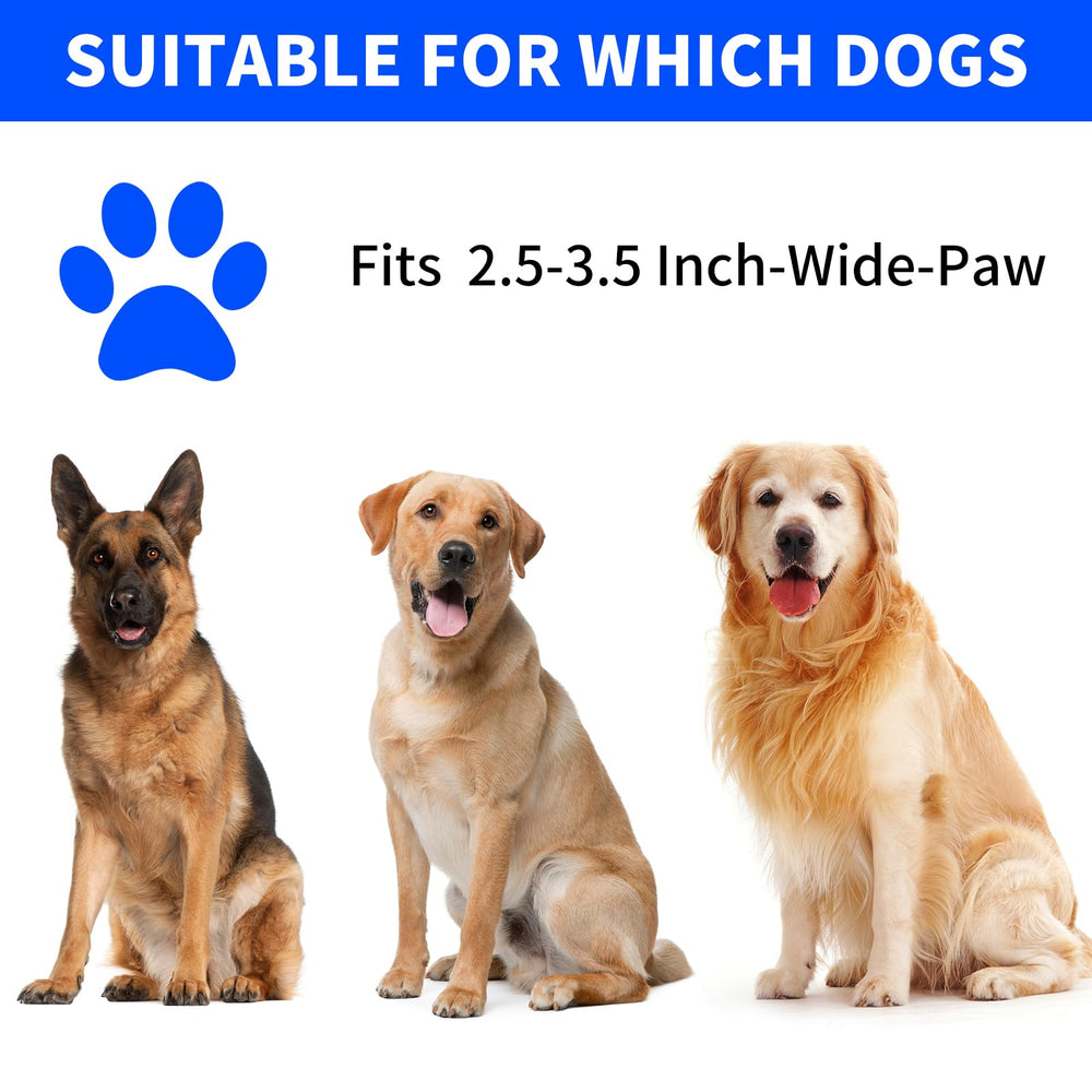 Comotech paw cleaner large size fits paws 2.5 to 3.5 inches wide.