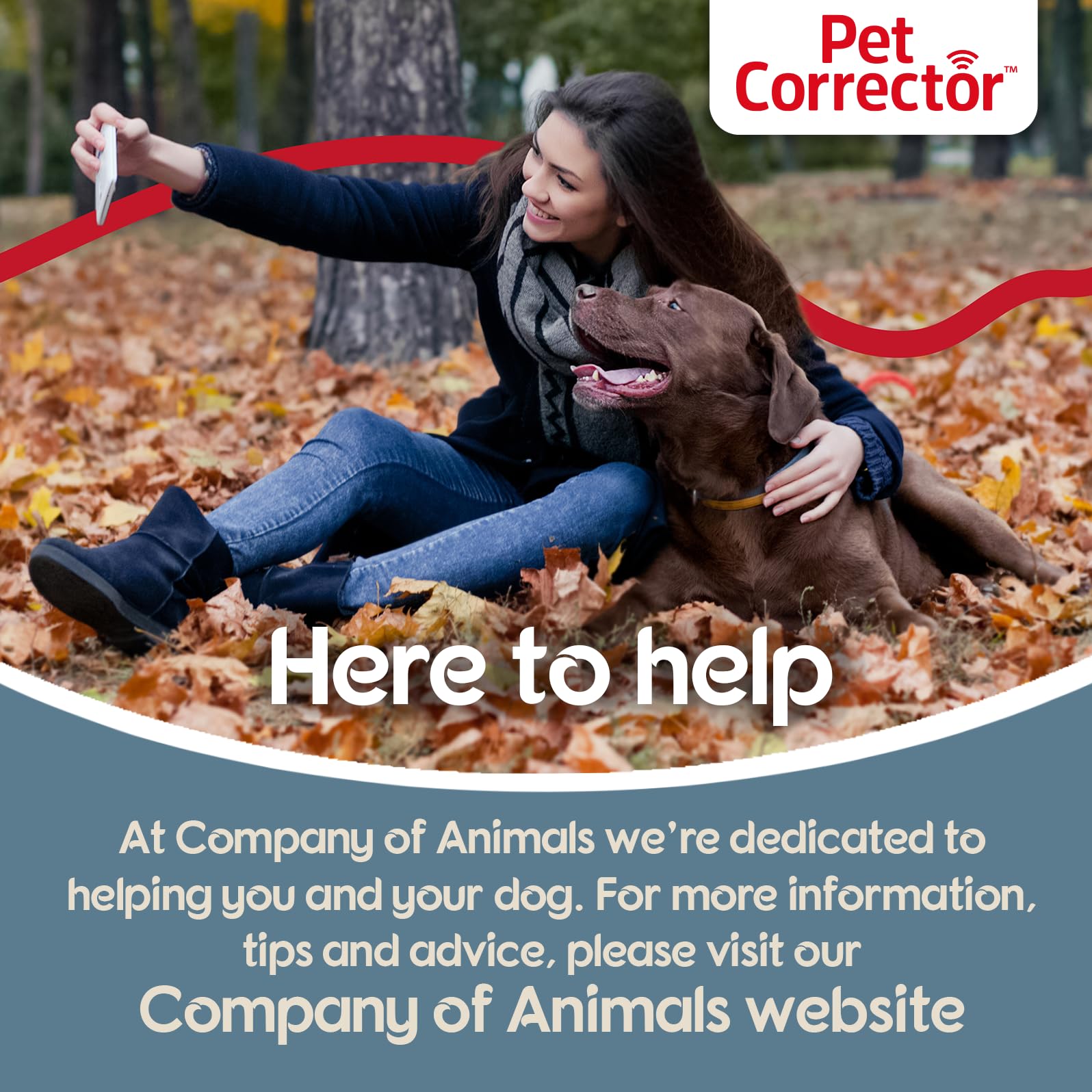 Company of Animals Pet Corrector air hiss visual cue for interrupting unwanted behavior.