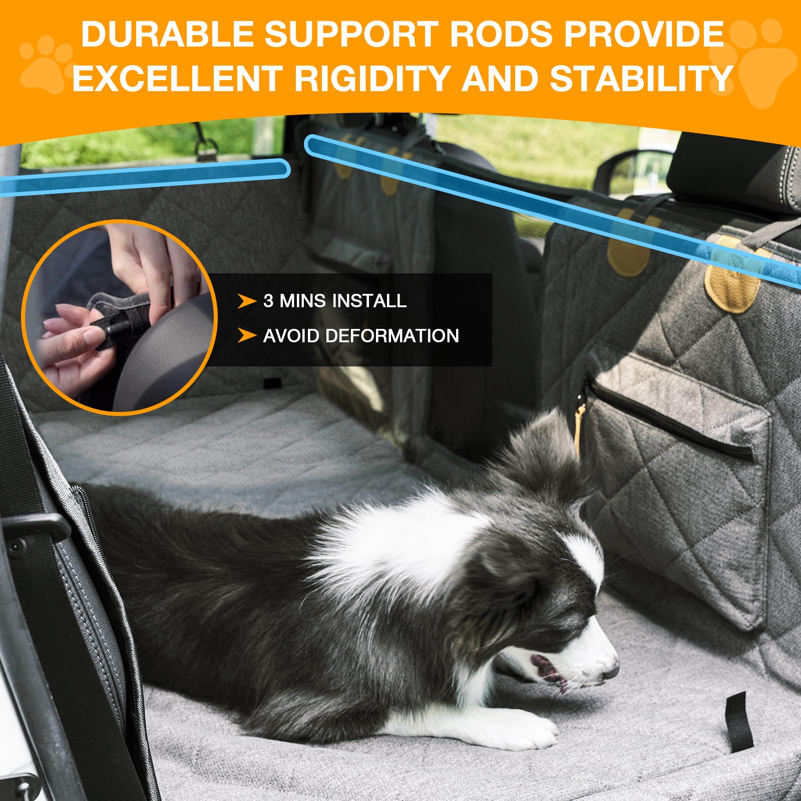 COMPAWNY mesh window and pockets keeping gear within reach during travel