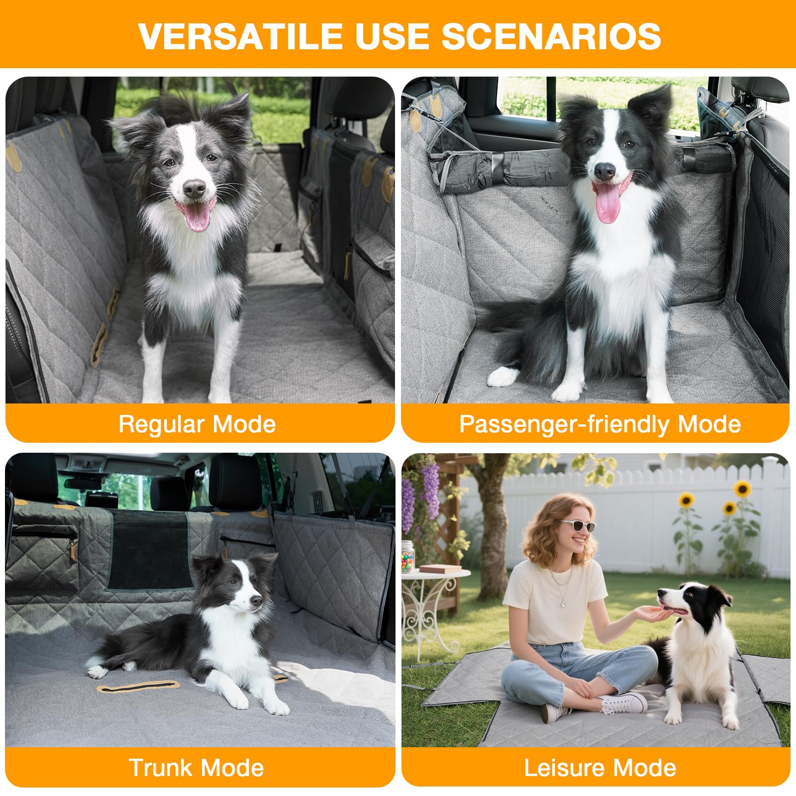 COMPAWNY waterproof dog seat cover protecting rear upholstery from mud and spills