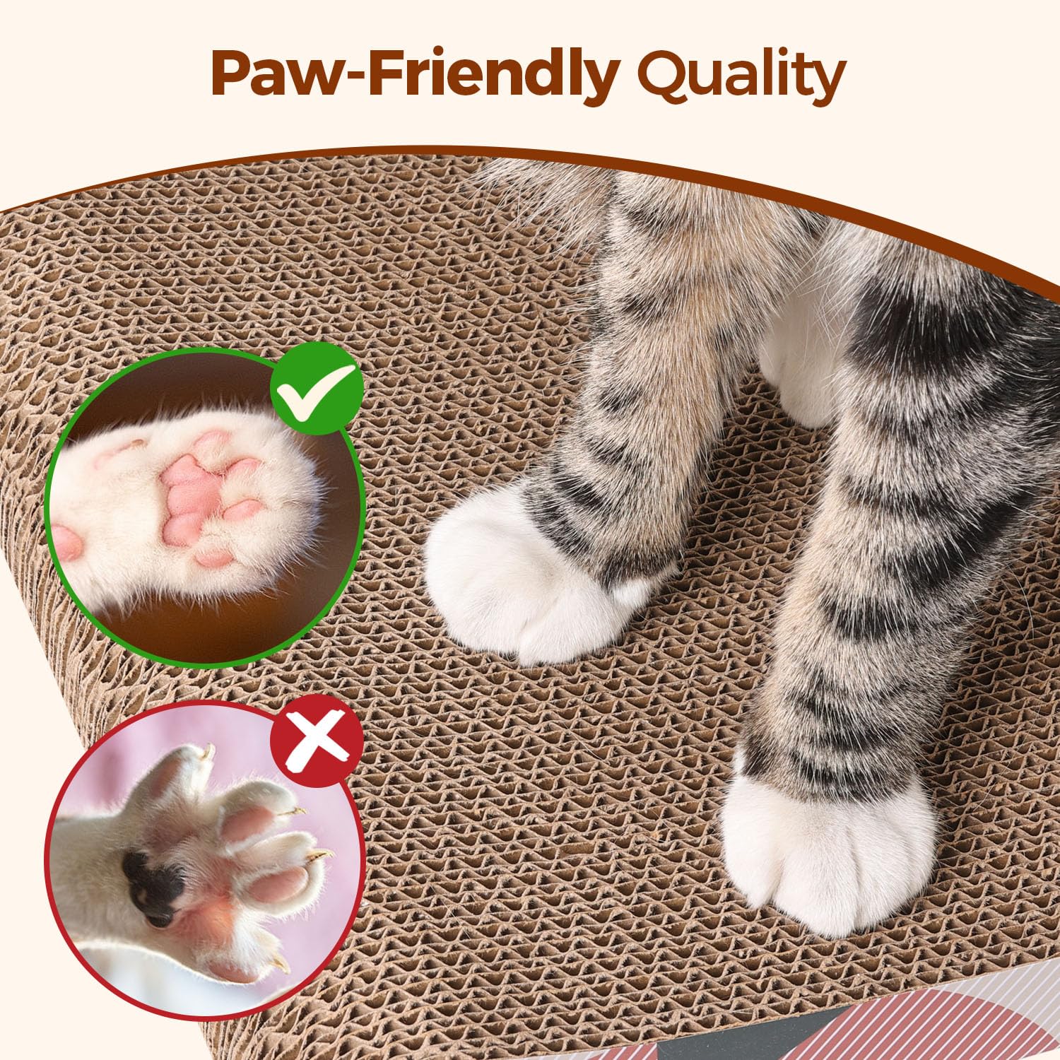 ComSaf durable bark-texture board supports active scratching and claw health