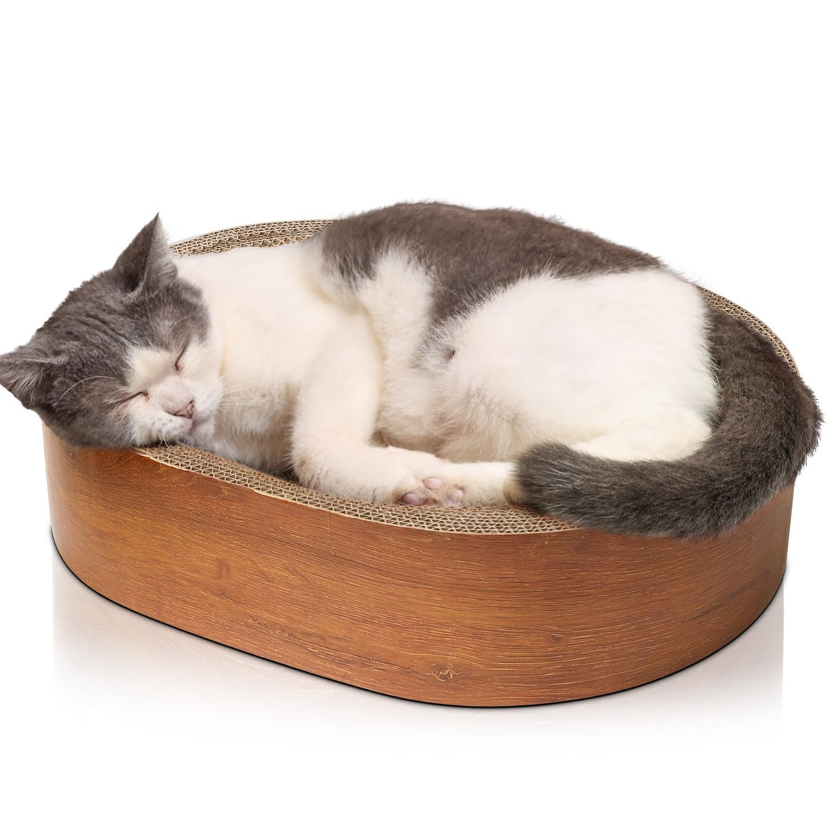 ComSaf Cat Scratcher Bed with oval curve support for relaxed naps