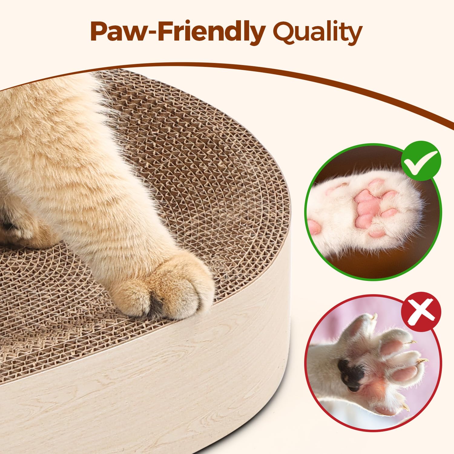 ComSaf bark-texture scratcher mimics natural scratch for satisfaction.