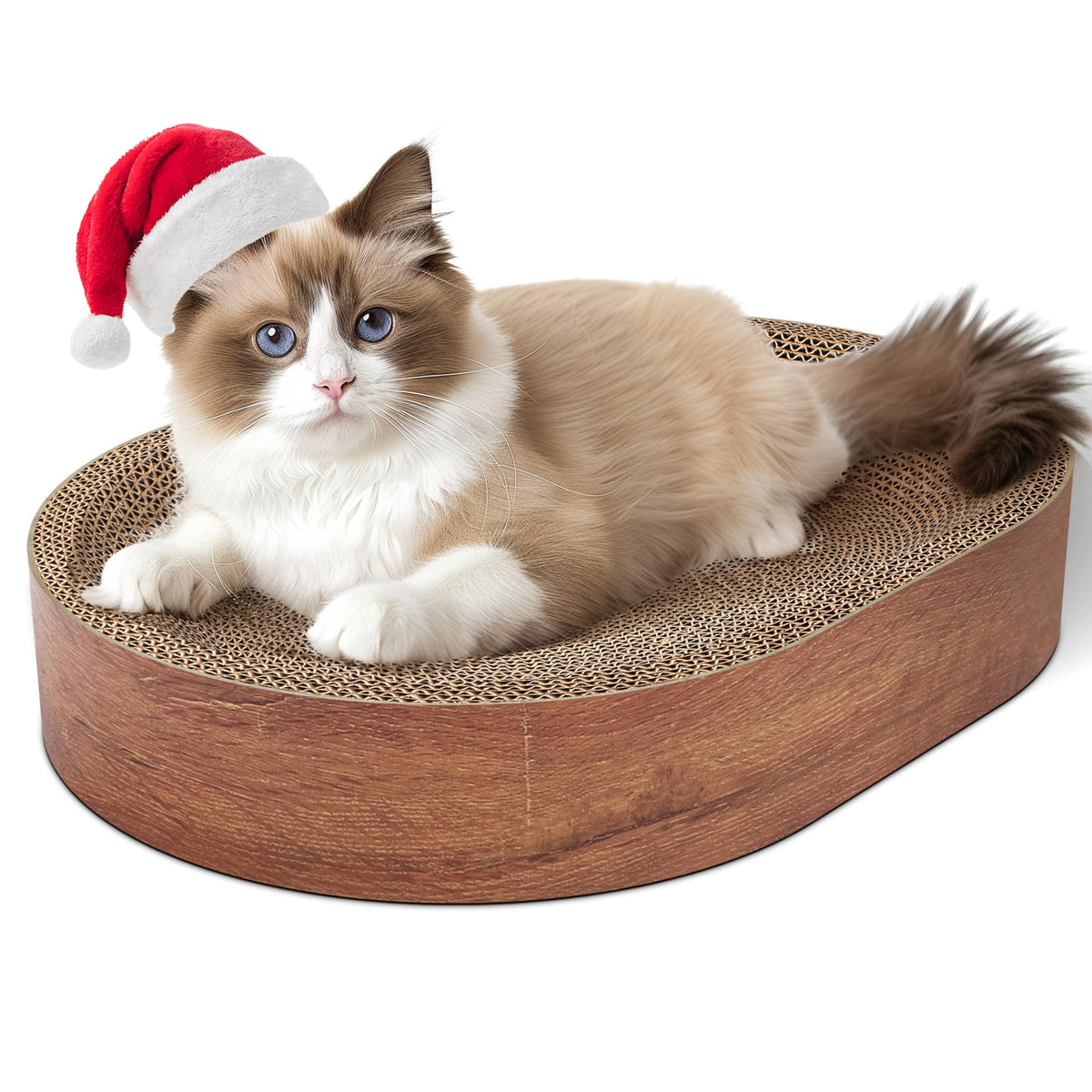 ComSaf cat scratching board with zero-gravity bed for relaxed lounging.