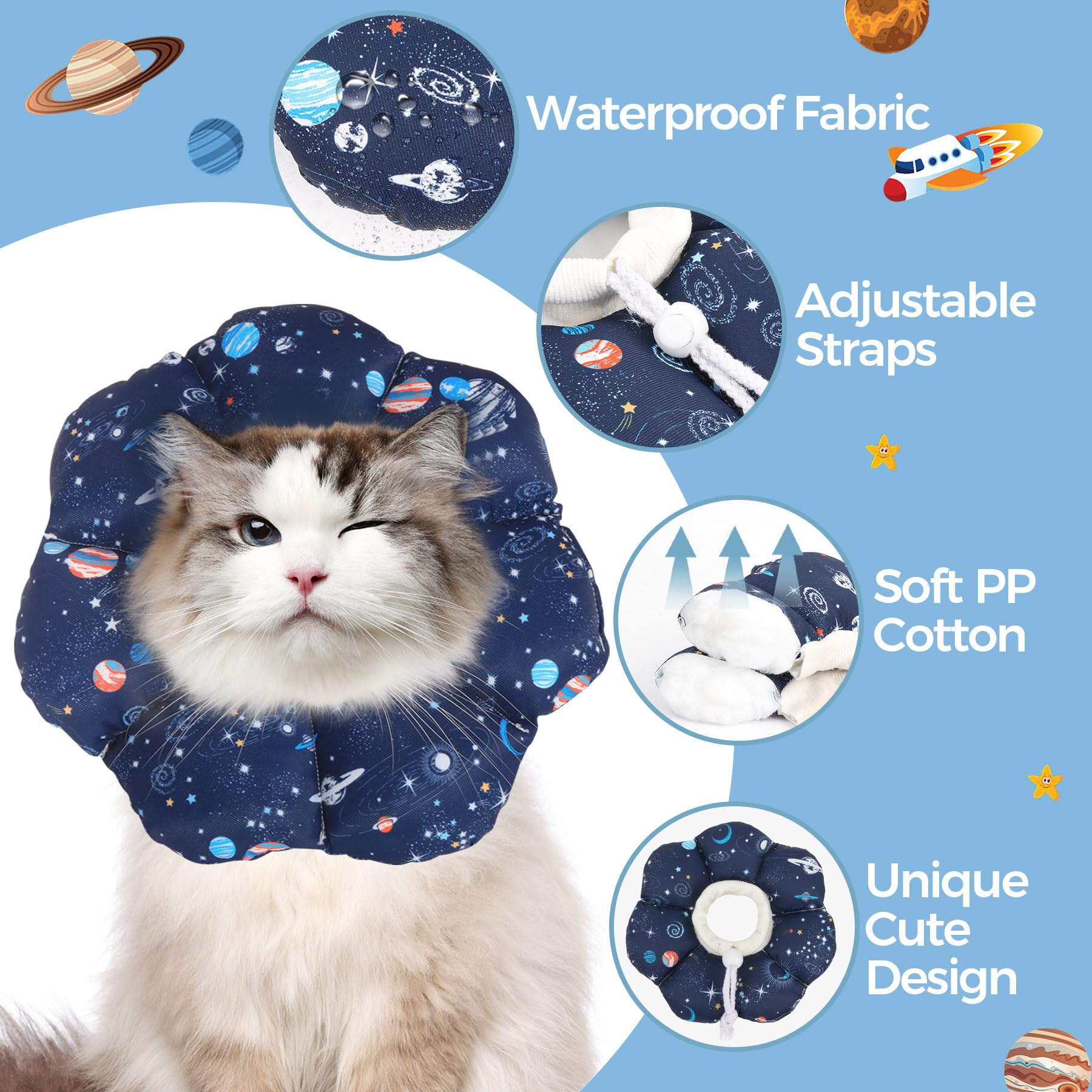 ComSaf flower-shaped design collar adds an adorable touch