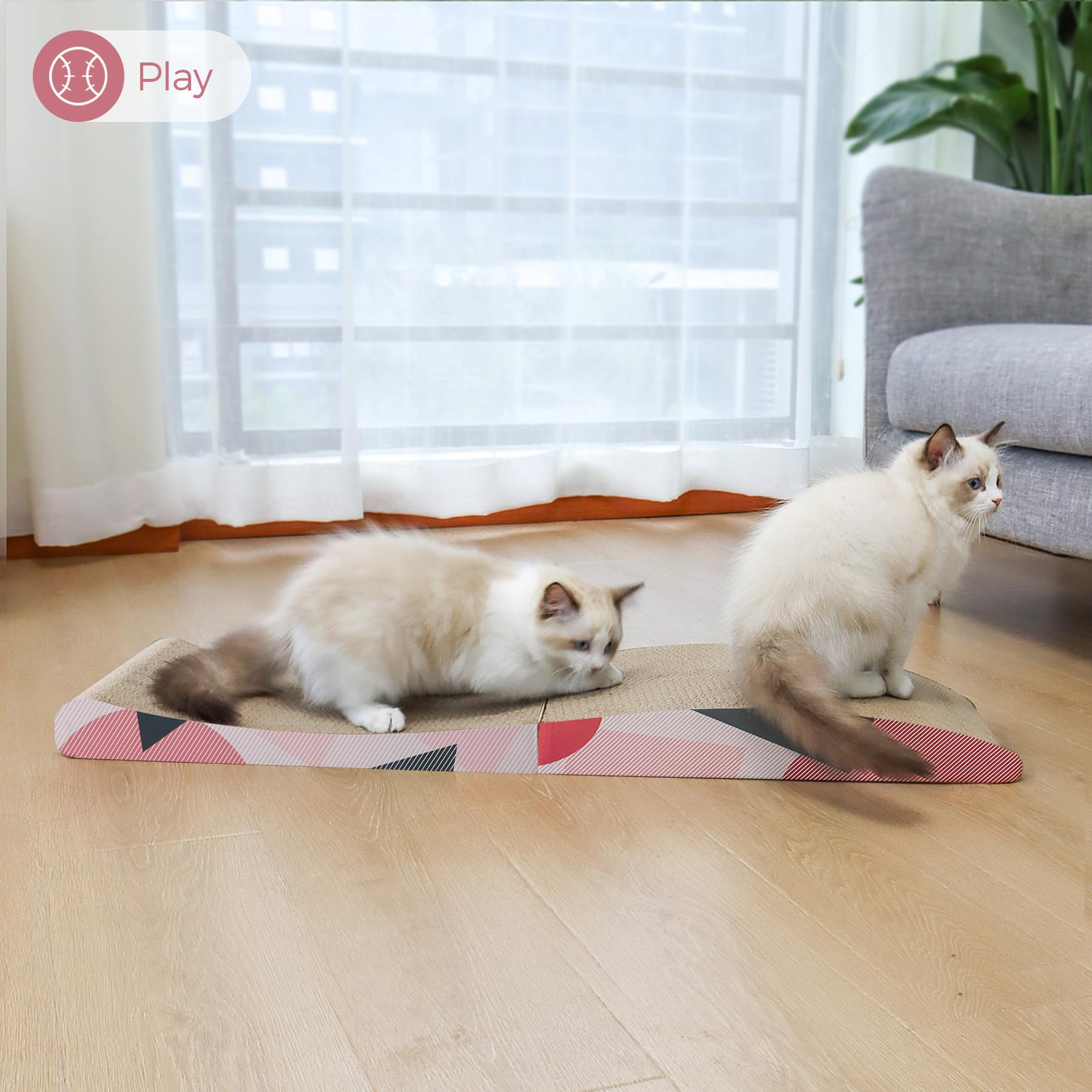 ComSaf indoor-use scratcher is non-toxic and safe for everyday use