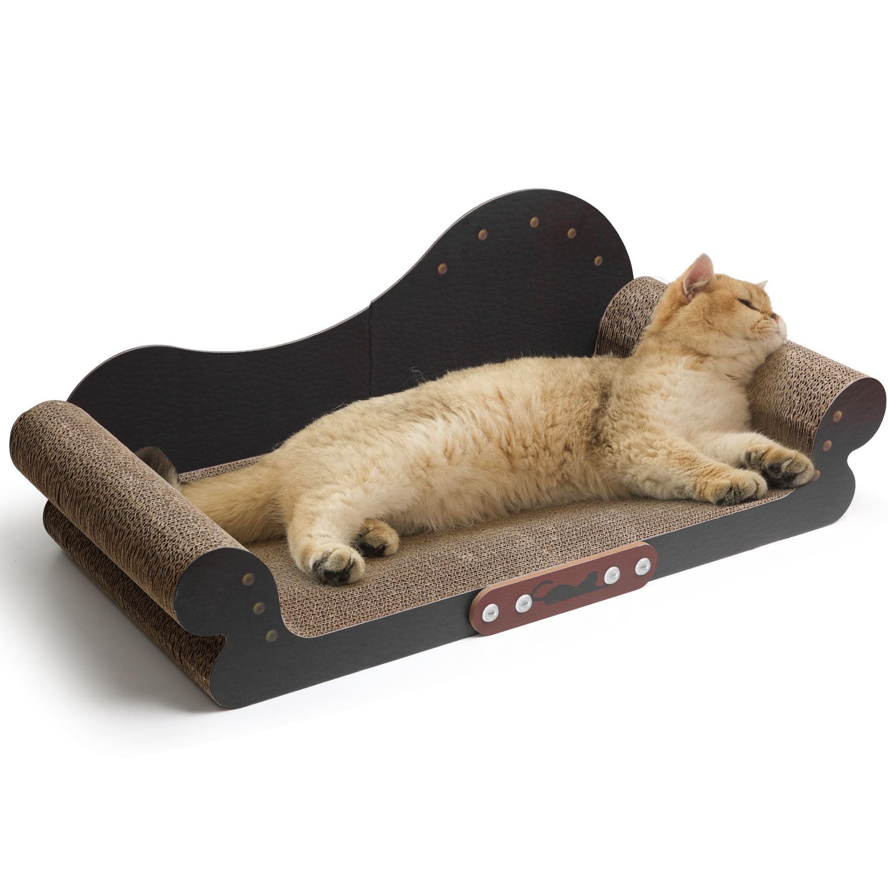 ComSaf large cat scratcher bed overview showing extra-large lounging space and durable cardboard for indoor cats.
