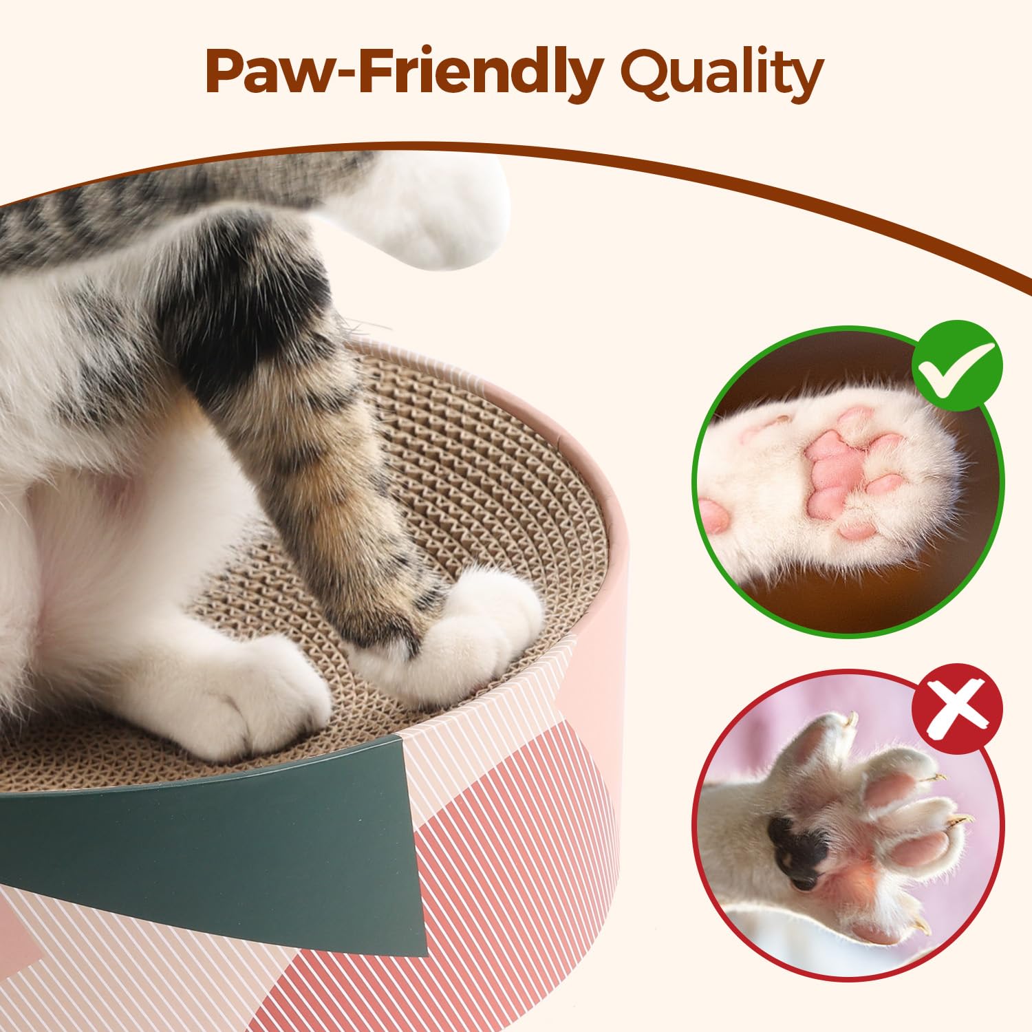 ComSaf recyclable corrugated cardboard cat bed is safe and eco-friendly.