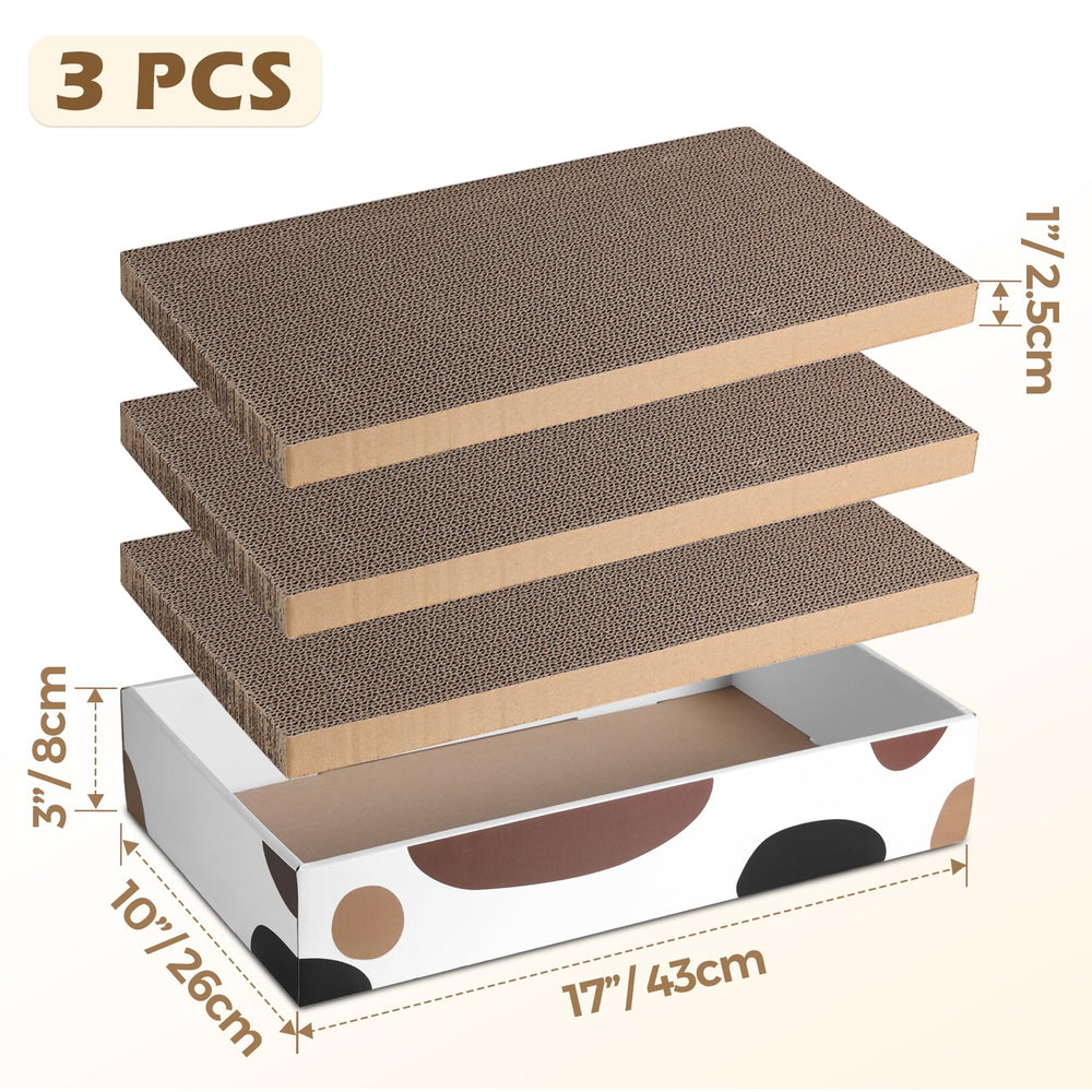 ComSaf refill box with three reversible boards for extended scratching use.