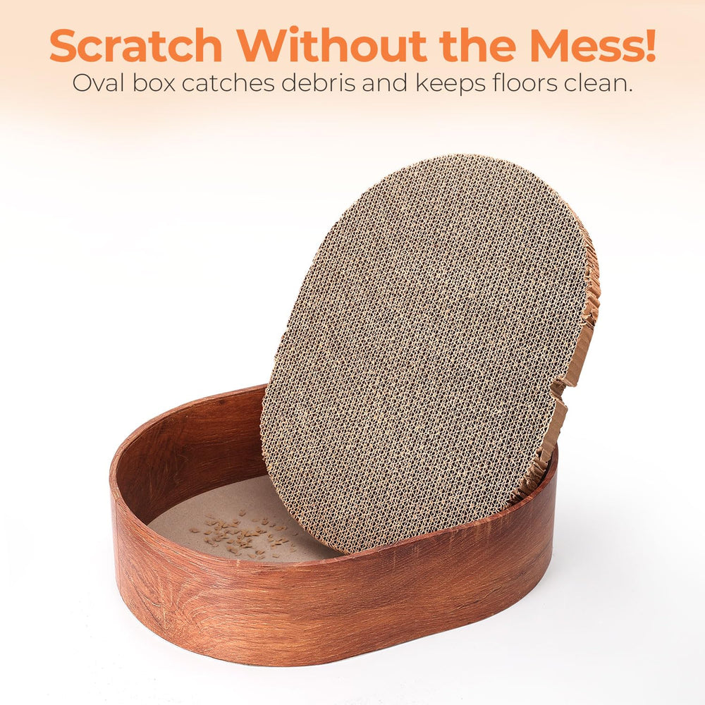 ComSaf spacious oval bed invites lounging and stretching for cats.