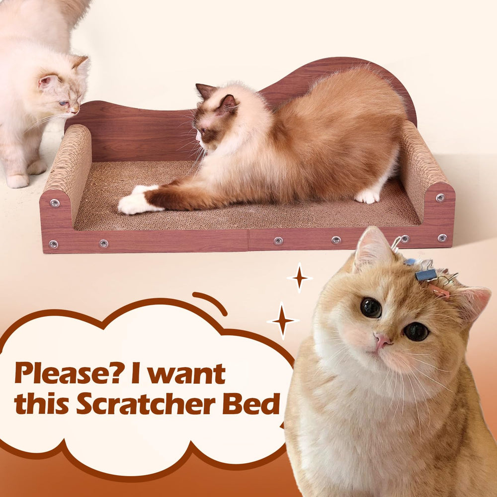 ComSaf two-cats lounging on scratcher bed demonstrates versatility.