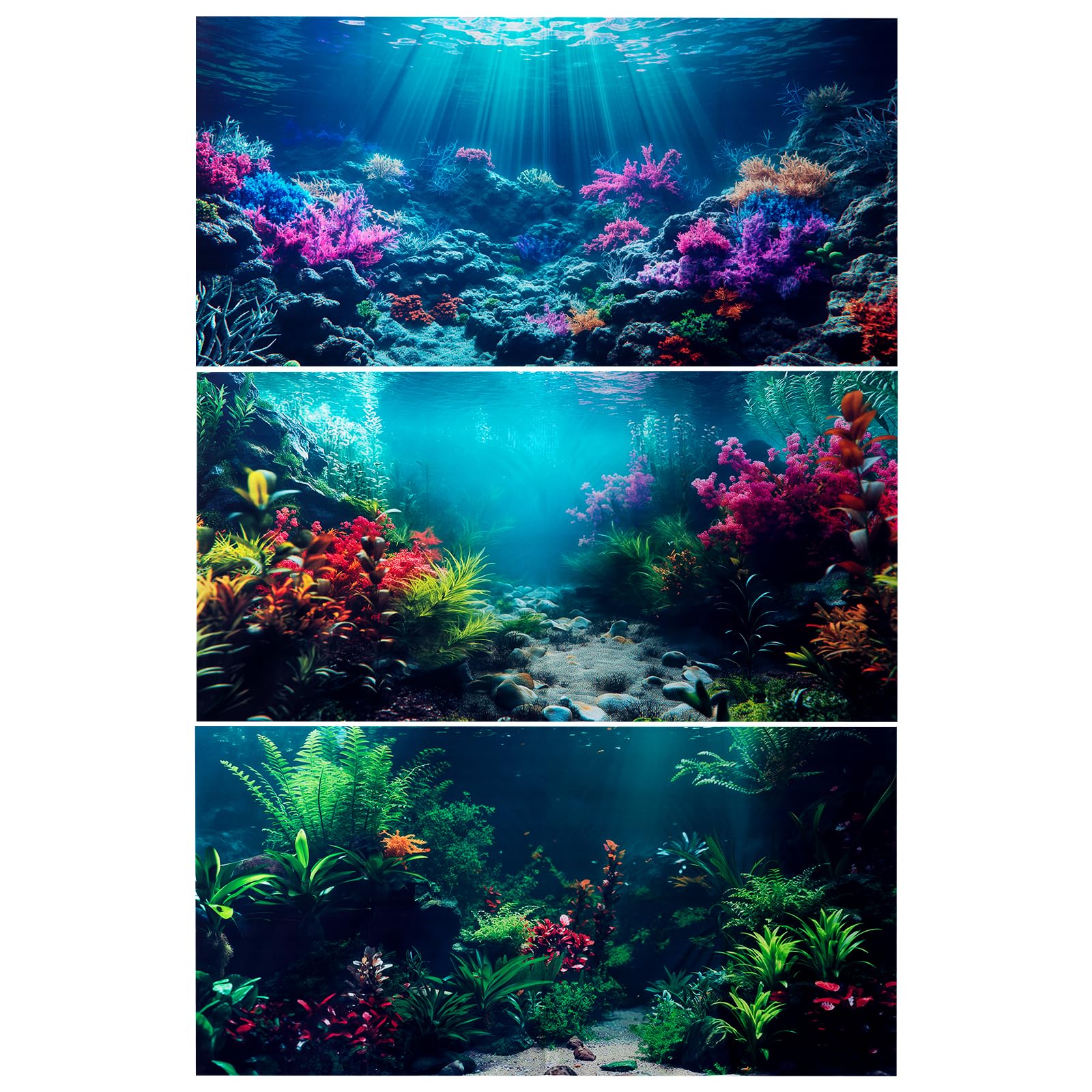 COMSUN aquarium background with coral reef scene boosts depth and realism in your tank