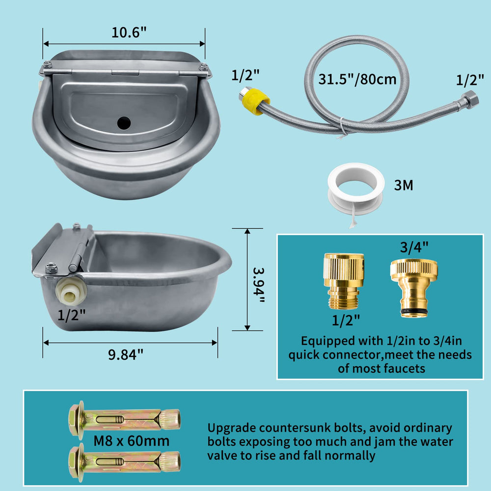 COMVIEE water bowl in use with pigs shows steady water level and reduced spillage