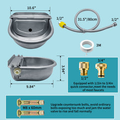 COMVIEE water bowl in use with pigs shows steady water level and reduced spillage