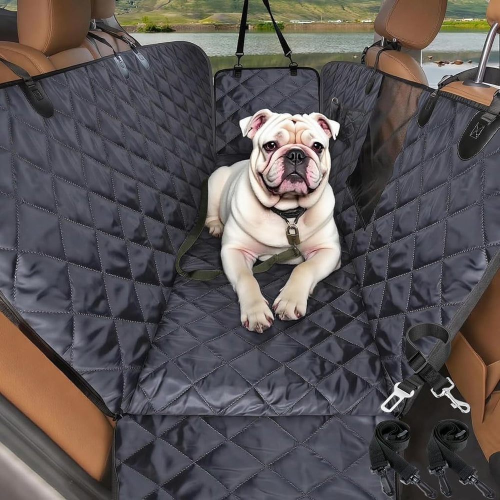 Comwish dog seat cover backseat mesh window improves airflow and calmness.