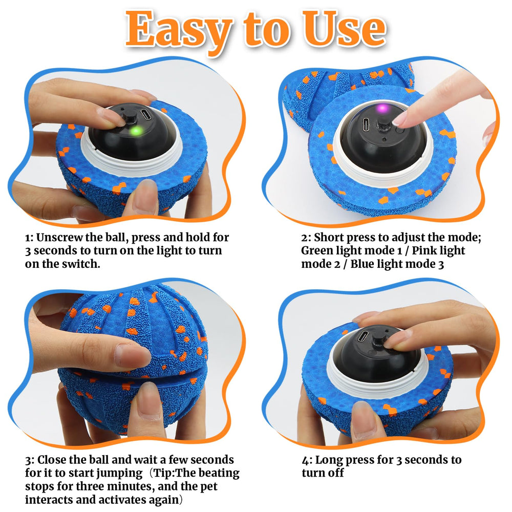 CONAMEI self-recharging dog ball with USB recharge for long playtime
