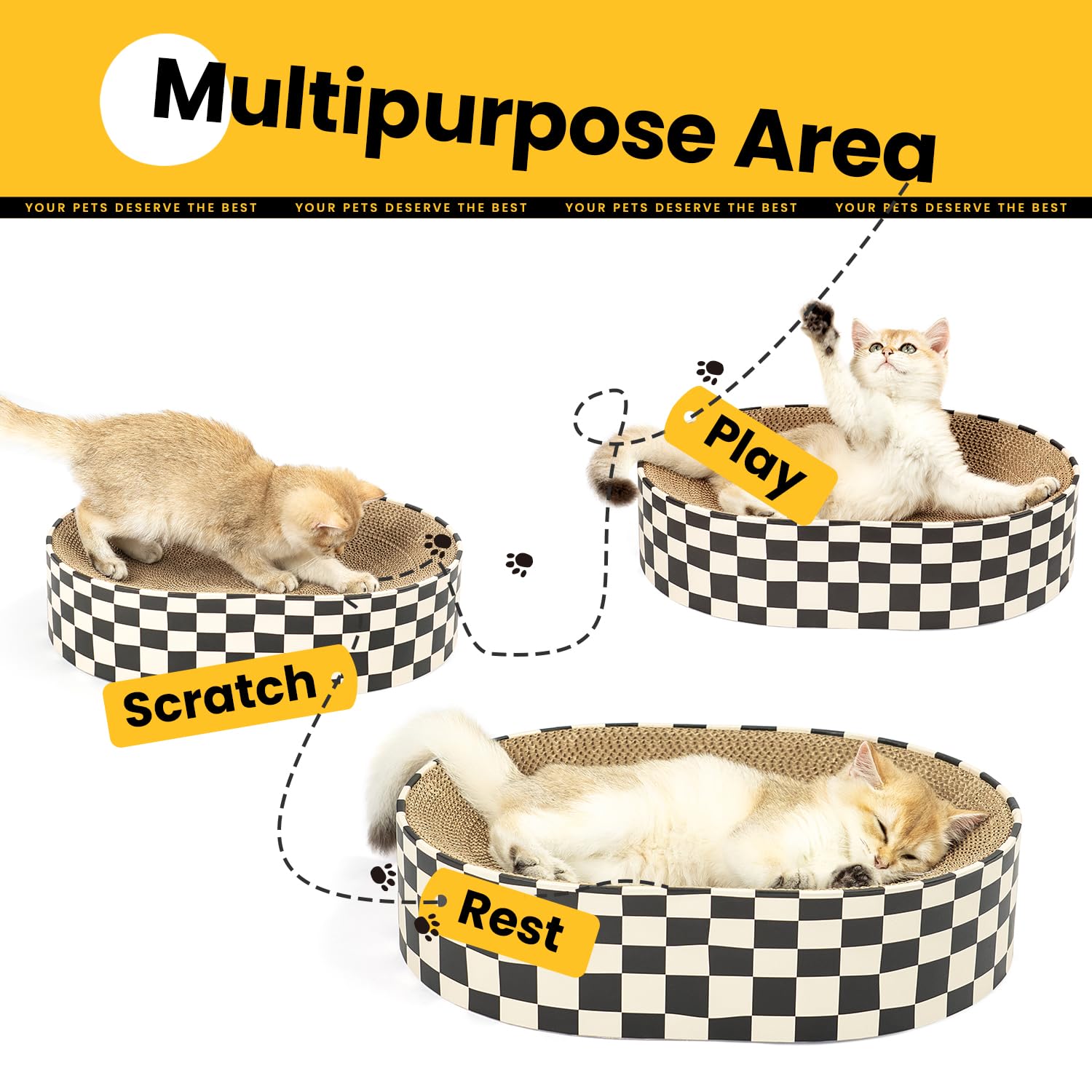 Conlun 2-in-1 cat scratcher lounge bed for indoor cats