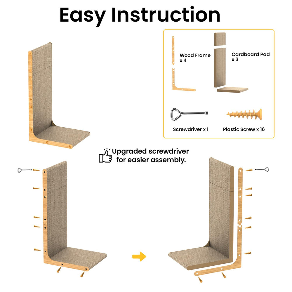 Conlun durable high-density cardboard ensures safe scratching.