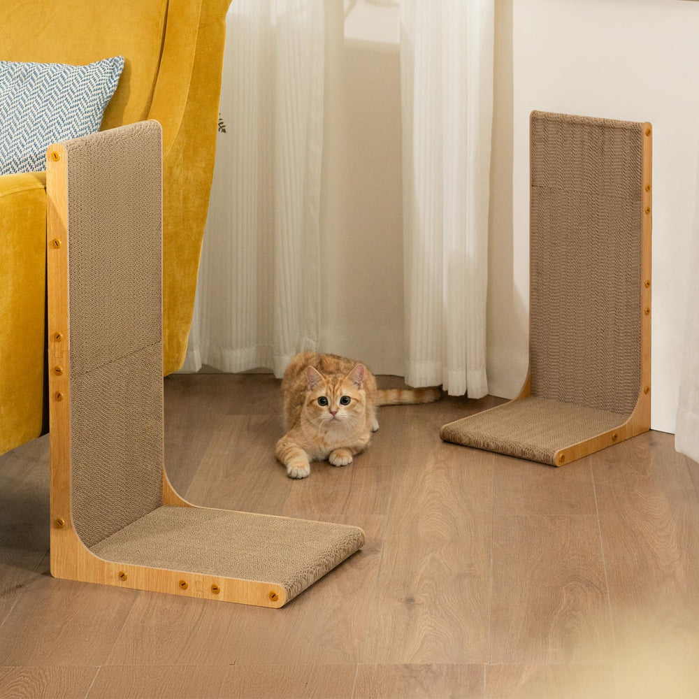 Conlun non-toxic cardboard material emphasizes safe, durable scratching for indoor cats.